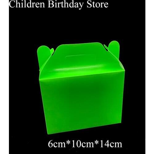 6pcs/lot Fluorescent green theme candy boxes solid color gift boxes light green candy boxes plain color theme gift boxes