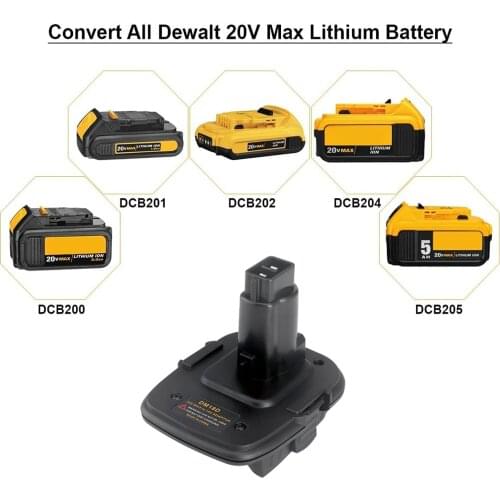DM18D Battery Converter Adapter For DeWalt Tools Convert 20V Li-Ion Battery Milwaukee M18 to 18V NiCad NiMh Battery DC9096