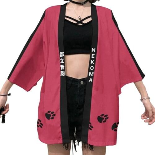 Anime Haikyuu!! Cosplay Costume Nekoma High School Printing Coats Volley Ball Team Tops Kenma Kozume Kuroo Tetsurou Kimono