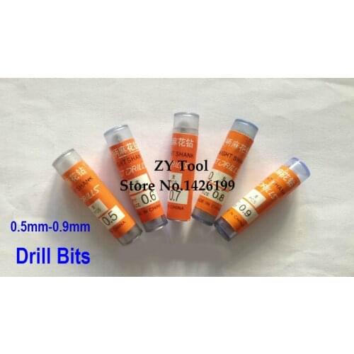 Free Shipping 50 Pcs 0.5-0.9 mm Micro HSS Straight Shank High Speed Steel Mini Twist Drill Bits, Electric Drill, Power Tools