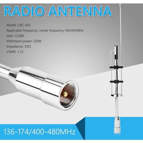 CBC-435 UHF VHF Dual Band Car Radio Antenna 145MHz 435MHz for Automobile Radio PL-259