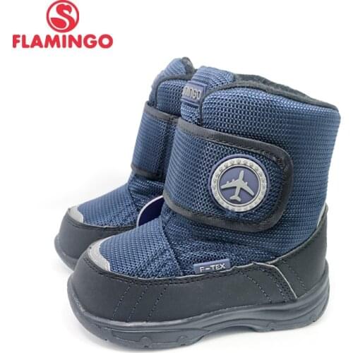 FLAMINGO 2020 Winter High Quality Waterproof Wool Keep Warm Kids Shoes Anti-slip Snow Boots for Boy Free Shipping 202M-G5-2022
