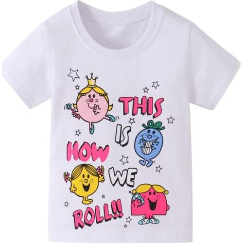 Funnygame Summer Cartoon Girls Boys Clothes Cotton Kids Tees New Childrens T shirts for Girls Summer Wear