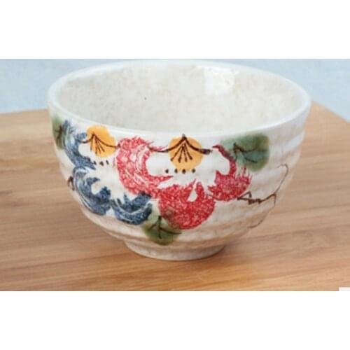 Good quality Japanese matcha bowl, ceramic matcha tea set, 300ml exprot peony flower bowl