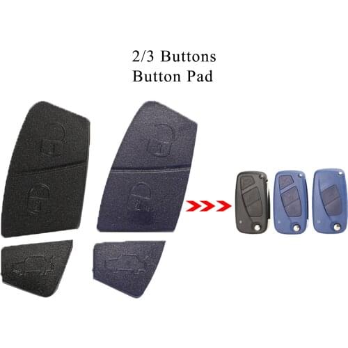 Jingyuqin Silicone Rubber Key Pad 2/3 Buttons For Fiat Punto Panda Replacement Red Flip Remote Auto Key Pads