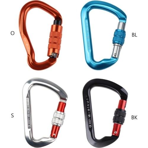 30KN Aluminum Alloy D-Shaped Carabiner Hold 6614lbs Heavy Duty Strong Hook for Hammocks Rock Climbing Rappelling Dog Leash N0PC