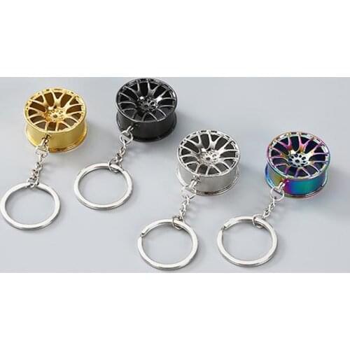 Cool Keychain Wheel Hubs Key Tag Zine Alloy Keychains for Men