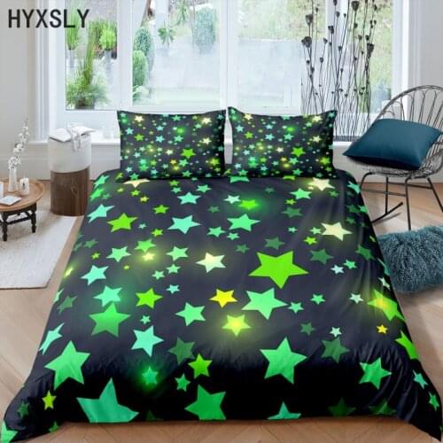 Cartoon Pattern Bedding Set Shiny Star Duvet Cover Sets Pillowcase Twin Full Queen King Size for Kids Bedroom Decor Bedclothes