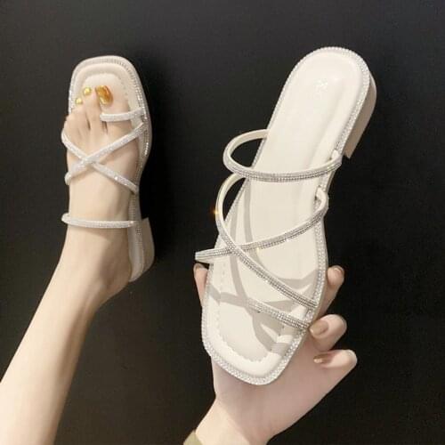 New summer versatile flat drill web celebrity sandals
