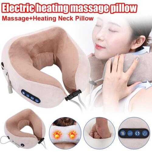 Electric Neck Massager Pillow U shaped Multifunctional Portable Shoulder Cervical Massager Outdoor Home Car Relaxing Massager