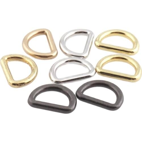 Metal D Ring Gun Black Alloy Inner Width 3/8''(10mm) Inch High Quality Dee Ring for Bags Backpacks Shoes Webbing Handbag Purse