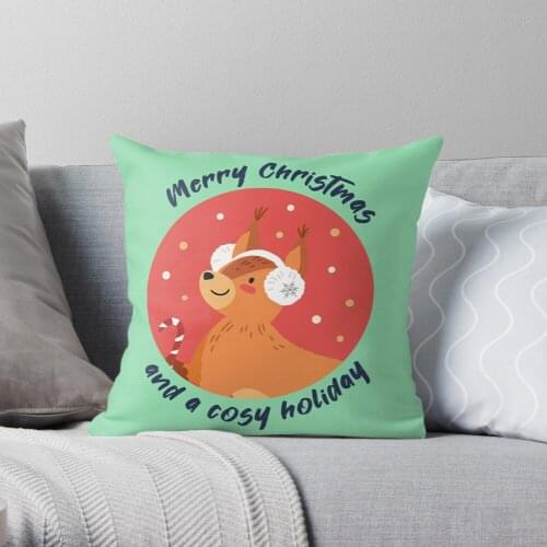 Cute reindeer Christmas Cushion Cover Pillowcase 2020 Christmas Decorations For Home Xmas Noel Ornament Happy New Year 2021