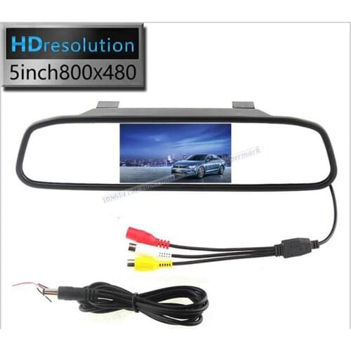 5" Inch Car Rear View Mirror Monitor 2CH Video Input 800*480 DC 12V~24V Car Parking Monitor