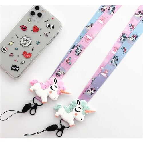 Cartoon mobile phone socket lanyard key ring sling badge neckband mobile phone anti-lost lanyard fashion mobile phone lanyard