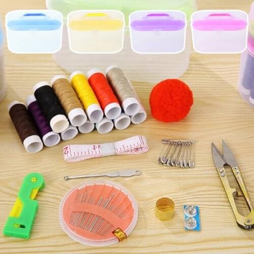 Sewing Kit Tool Storage Box Needle Thread Scissor Organizer Medicine Container E56C