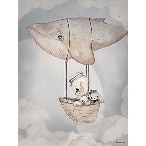 Rabbit Boy And Girls Cartoon Angel DIY Embroidery 11CT Cross Stitch Kits Craft Needlework Set Printed Canvas Cotton Sell