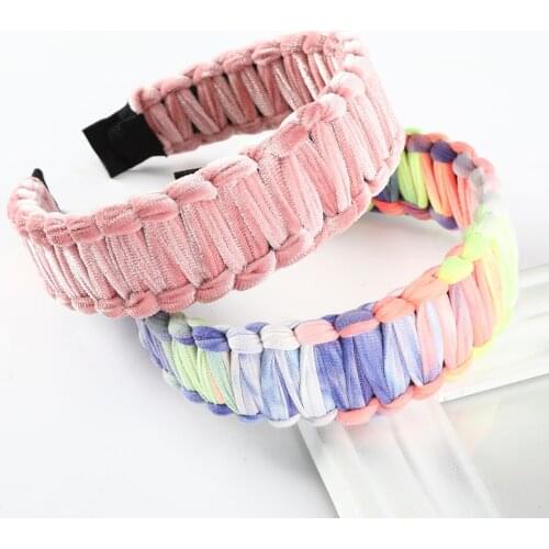 Haimeikang Braided Flannel Headband For Women Winter Warm Hair Band Headwear Soft Wide Hair Hoop Fashion Hair Accessories