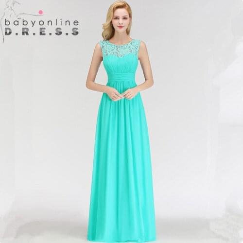 Charming O Neck Sleeveless Lace Evening Dresses Sexy Appliques Long Chiffion A Line Formal Dresses 34 Colors Custom Make