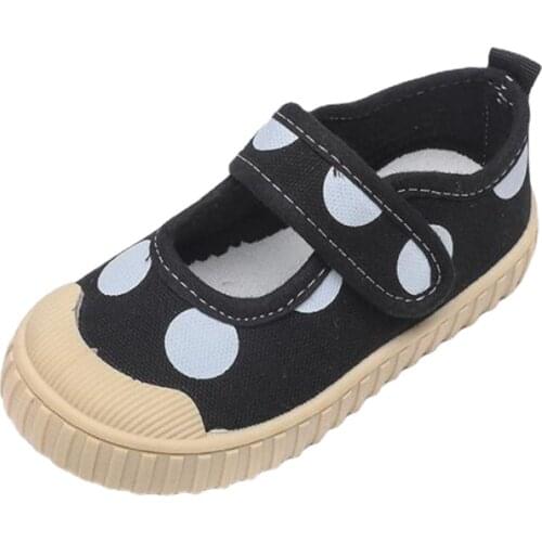 Girls' canvas shoes 2021 spring and autumn new fashion wave point casual shoes soft sole anti slip anti kick childrens shoes