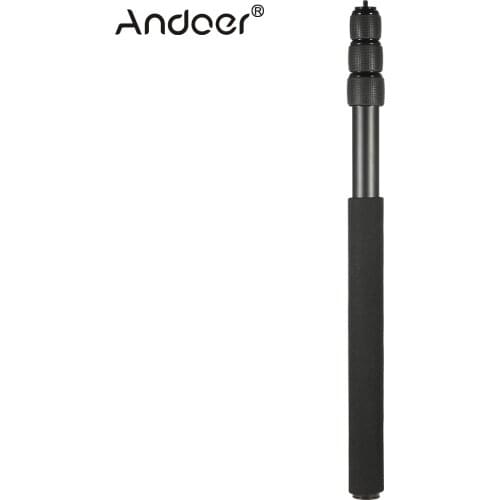 Protable Extendable Mini 2in1 Zoom Microphone Boom Pole Camera Monopod Compact Lightweight Padded Handle Twist Lock 3 Sections