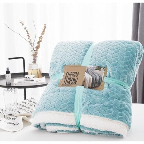 Lanke Thicken Luxury Sherpa coral fleece blanket,Solid color blanket,Winter Sheet Bedspread Warm Anti-Pilling Super Soft