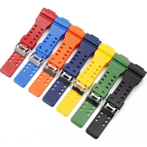 Resin Strap for Casio G-SHOCK 22mm PU Band Stainless Steel Pin Buckle Sports Wrist Watch Band Black Accessories Drop Shipping