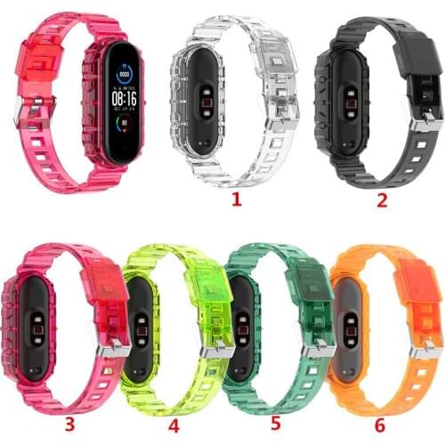 Transparent glacier strap For XiaoMi band 3 4 5 watch band Color transparency Silicone bracelet replacement For Mi band 5 strap