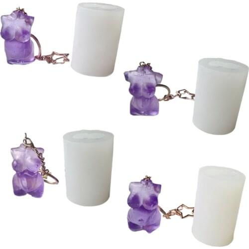 Crafts 3D Female Model Keychain Epoxy Resin Mold Pendant Casting Silicone Mould