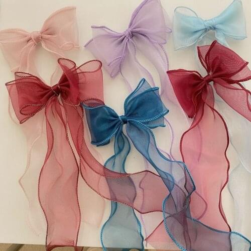 New Big Bow Satin Ribbon Ponytail Scarf Hair Tie Scrunchies Women Girls Hair Bands Rubber Bands Scrunchie Hair Accessories
