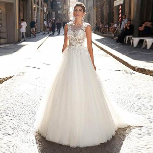 Ruby Bridal Charming Ball Gown Wedding Dress 2020 New Ivory Tulle Appliques sukienki koktajlowe Scoop Zip Back vestidos de boda