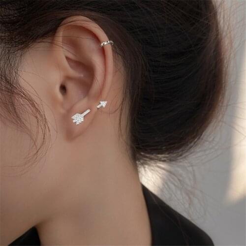 925 Sterling Silver Arrow Charm Piercing Stud Earring For Women Party Wedding Punk Jewelry Pendientes Accessories eh050