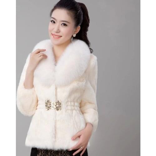 New Short Fur Coat Women Jacket 2021 Autumn Winter Imitation Rabbit Hair Short Korean Loose Thin Large Fur Collar Women Coat