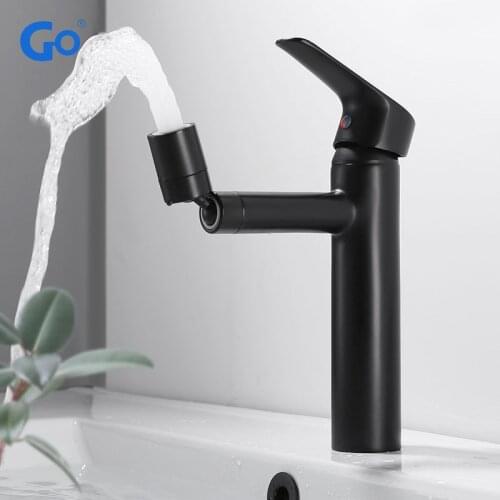 360 Rotation Spray Basin Faucet Hot Cold Bathroom Faucet Washbasin Taps Vessel Sink Mixer Tap Deck Mounted