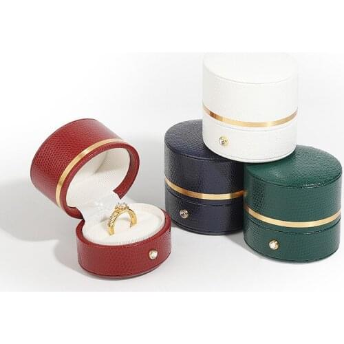 Wedding PU Leather Jewellery Ring Box Luxury Jewelry Gift Packaging Organizer Pendant Earring Holder Package Case anizer