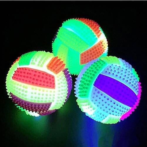 LED Flashing Color Changing Bouncing Massage Hedgehog Ball Volleyball Kid Toy Fitness Massage Ball Stress Relief For Body 2021