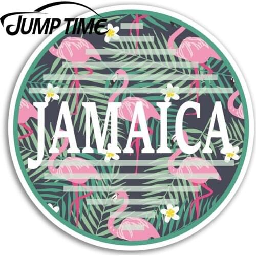Jump Time Jamaica Vinyl Stickers Tropical Travel Sticker Laptop Luggage Car Funny Decal Trunk Window Car Covers
