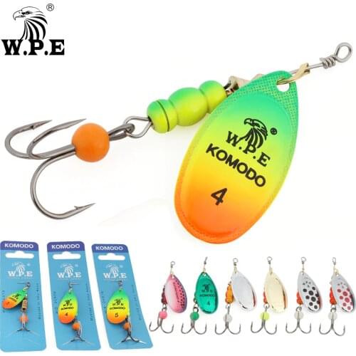 W.P.E Spinner Lure 1pcs 3#/4#/5# Spoon Fishing Lure 6.8g/9.5g/13.4g Brass Copper Metal Treble Hook Bass Lure Fish Tackle Pesca