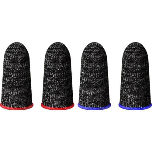 1Pair Conductive fiber Finger Sleeve Non-slip Breathable Finger Gaming Gloves for -iPhone/An-droid/iOS Mobile Phone
