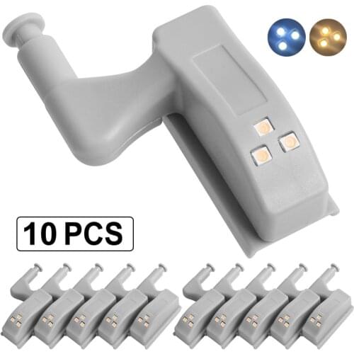 10pcs LED Cabinet Light Smart Touch Induction Inner Hinge Lamp Sensor Lights for Bedroom Wardrobe Kitchen Closet Night Lights