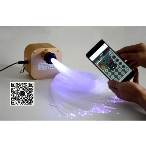 16W RGBW Twinkle Fiber Optic Light Engine Smart phone APP Control LED Light Device 28key Remote controller+0.75mm End glow cable