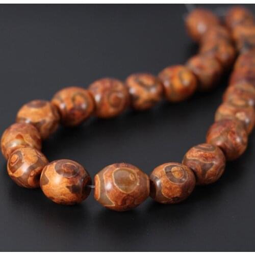 3Strands/Lot,15.5"/Strand Antiquity Old 3 Eye Tibetan Mystical Onxy Dzi Oval Drum Rice Shape Beads Wholesale,DIY Jewelry Making