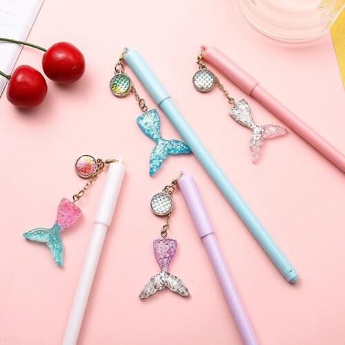 36pcs Kawaii Pen Fashion Stationery Pens Kawaii School Supplies Mermaid Pens for Prizes Girls Cute Office Decoration Wholesale