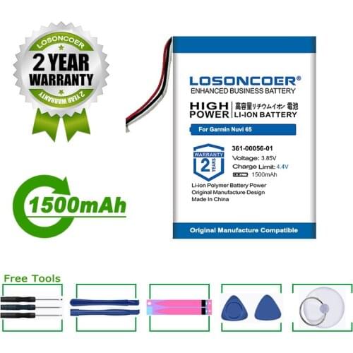LOSONCOER Battery 1500mAh 361-00056-01 For Garmin 010-01211-01, Nuvi 65, 65LM, 65LM 6"