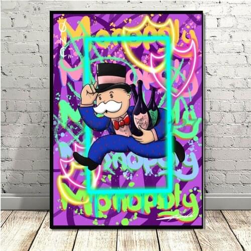 Alec Monopolies Run Painting Dollar Posters And Prints Decorative Wall Art Pictures For Living Room Home Decor