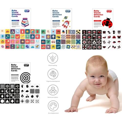 1PCS Baby Montessori Toys Black White Flash Cards Kids Sensory High Contrast Visual Stimulation Learning Activity Flashcards New