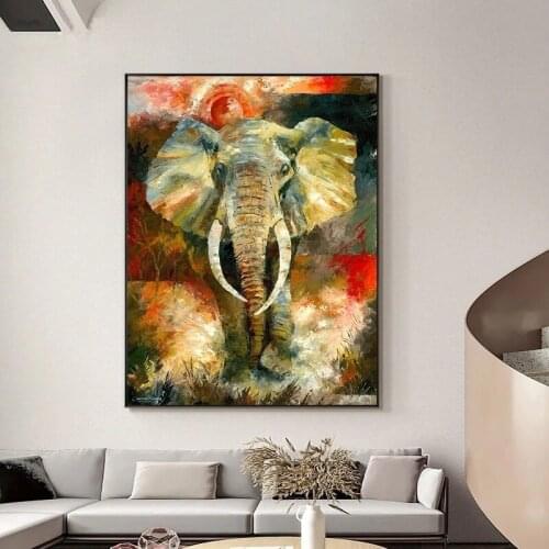 Colorful Elephants Graffiti Canvas Paintings Wall Art Animals Oil Posters And Prints Modern Style Wall Picture For Home Decorn