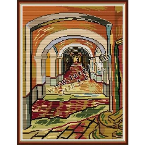 Everlasting Love Van Gogh-Corridor in the Asylum Chinese Cross Stitch Kits Ecological Cotton 11 14CT Easy to Use Home Decoration