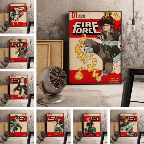 Classic Anime Fire Force Role Funny Cartoon Painting Art Wall Home Decor Picture Bar Cafe Kids Room Living Quality Canvas Poster