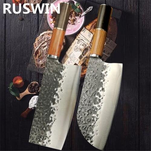 Forged Butcher Kitchen Knife 9Cr18mov Stainless Steel Kitchen Knives Hammer Chinese Handmade High Carbon Steel Kitchen Knife