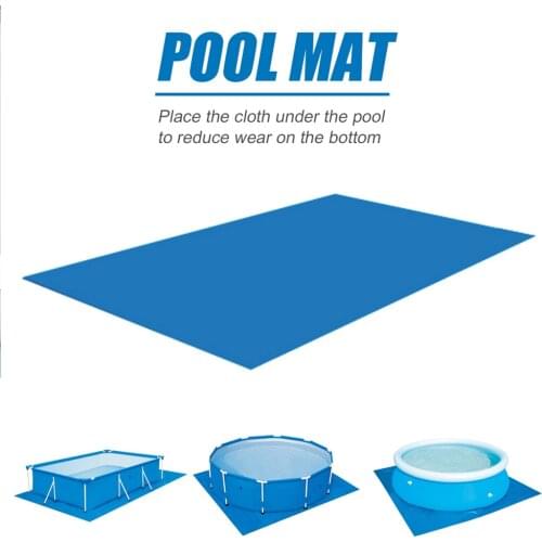 Swimming Pool Mat Rectangular Foldable Polyester Floor Cloth Carpet Protective Mat For Inflatable Swimming Pool Bottom
